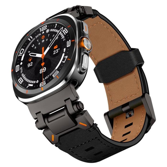 Boom of Sweden - Galaxy Watch Ultra (47mm) Armband Svart Äkta Läder - Svart