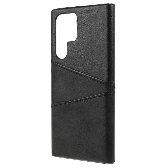 OEM - Kortplats Läder Skal Galaxy S22 Plus - Svart