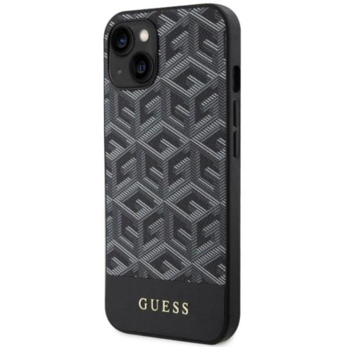 Guess - Guess iPhone 14 Plus Mobilskal MagSafe GCube Stripes - Svart
