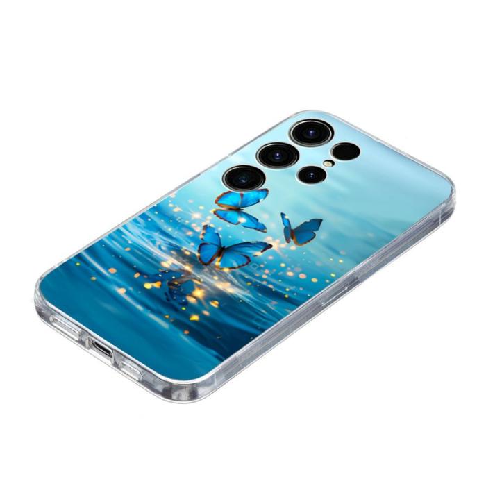 OEM - Samsung Galaxy S26 Ultra Skal Mönstertryck Stöttålig Soft TPU - Blå Fjäril