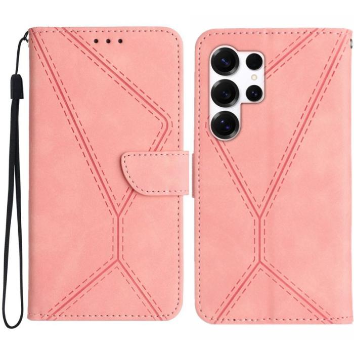OEM - Samsung Galaxy S26 Ultra Skal PU Läder Flip Fodral - Rosa