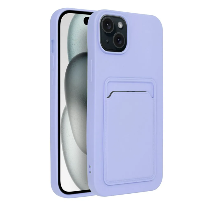 OEM - iPhone 15 Mobilskal Korthållare - Lila