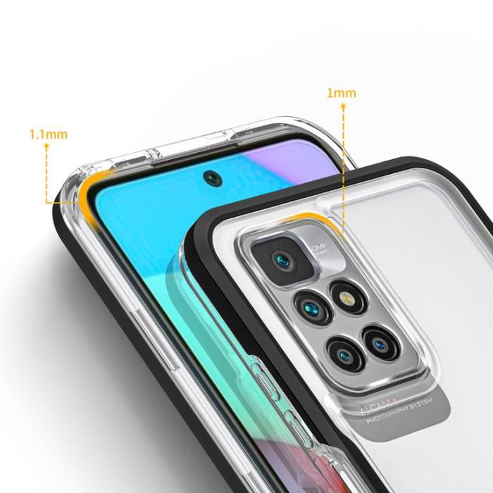 OEM - Xiaomi Redmi 10 4G (2021/2022) Skal Clear 3in1 - Svart