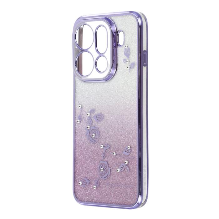 KADEM - KADEM Mobilskal till Oppo Find X9 Pro 5G Blommönster TPU Gradient - Lila