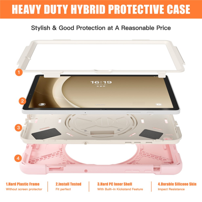 A-One Brand - Galaxy Tab A9 Plus Mobilskal Silikon Rotary Kickstand
