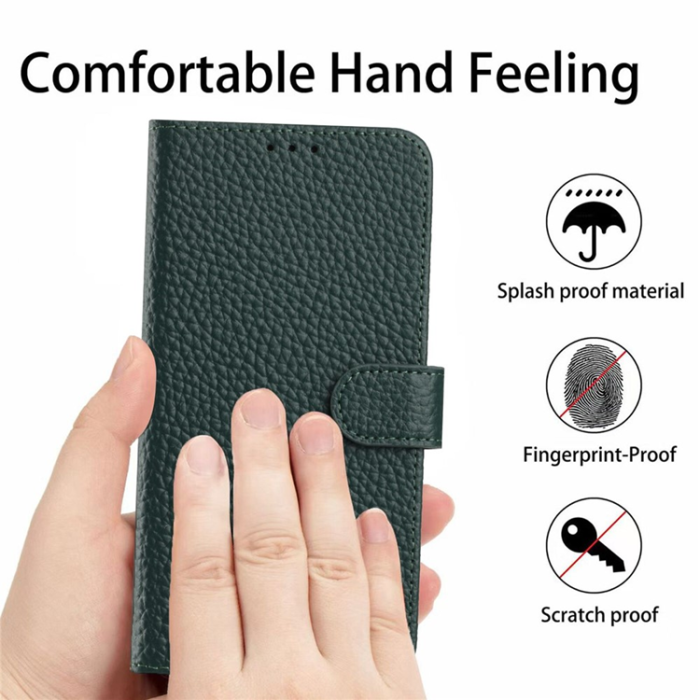 A-One Brand - Galaxy XCover 7 Pro Plånboksfodral Äkta Läder Litchi - Grön