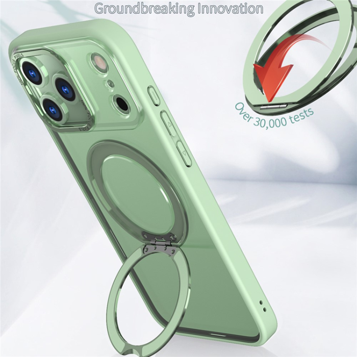 A-One Brand - iPhone 17 Pro Mobilskal MagSafe TPU + Acrylic Kickstand - Grön