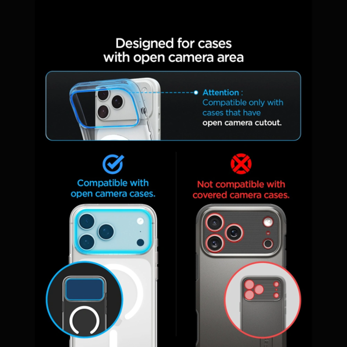 Spigen - Spigen Härdat Glas Kameralinsskydd För iPhone 18 Pro Max EZ Fit Optik Pro XL