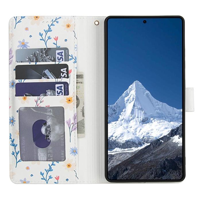 OEM - Samsung Galaxy S26 Ultra Fodral Rhombic Blommönster Äkta Läder - A2