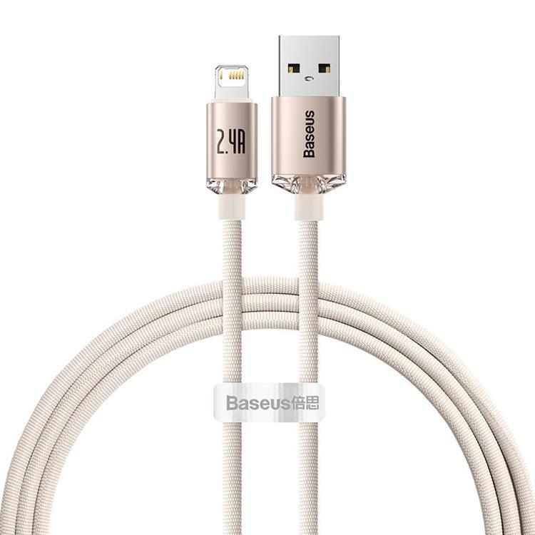 Baseus USB Till Lightning 1.2m Kabel 2.4A Crystal Shine Rosa | 3541 | AlltMobil