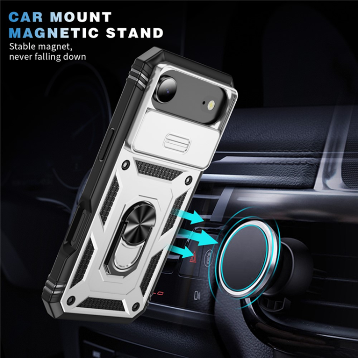 A-One Brand - iPhone Air Mobilskal Slide Camshield Kickstand - Vit