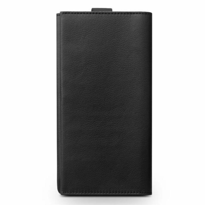 QIALINO - Qialino Large Universal Pouch Wallet i äkta läder - Svart