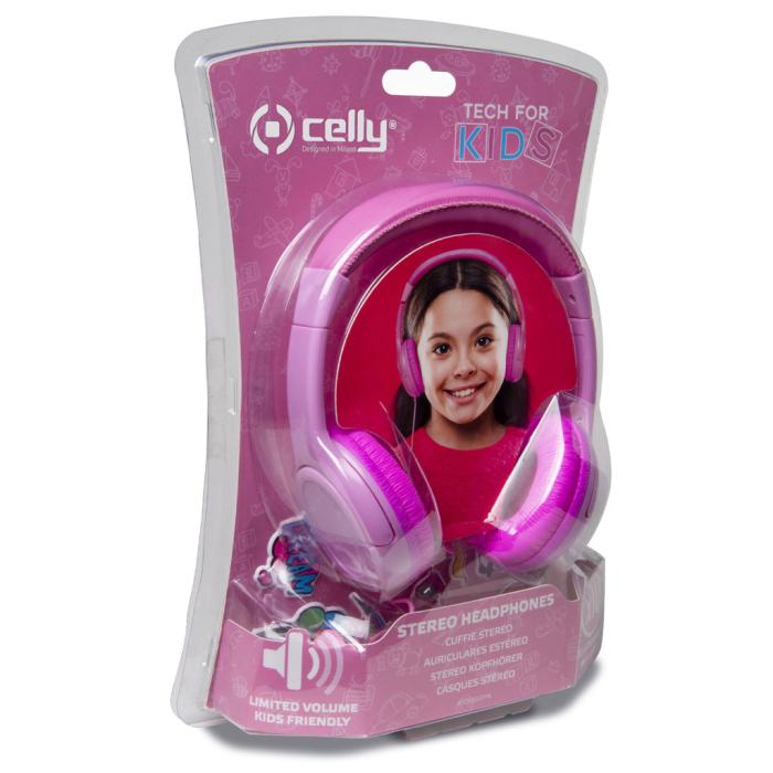 Celly - KidsBeat Hörlurar max 85dB Rosa