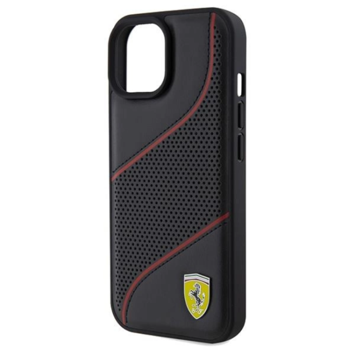 KARL LAGERFELD - Ferrari iPhone 15/14/13 Mobilskal Perforated Waves Metal Logo