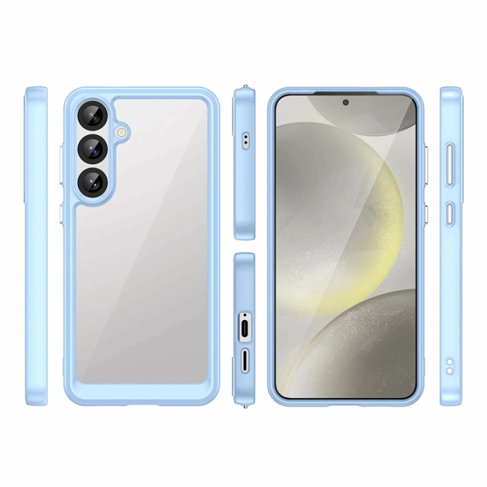 OEM - Galaxy S25 Mobilskal Outer Space med Ram - Blå