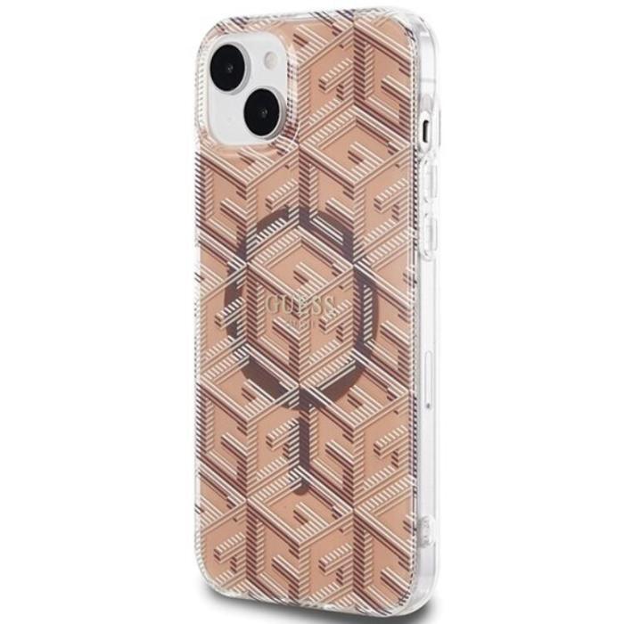 Guess - Guess iPhone 15/14/13 Mobilskal Magsafe IML GCube - Brun
