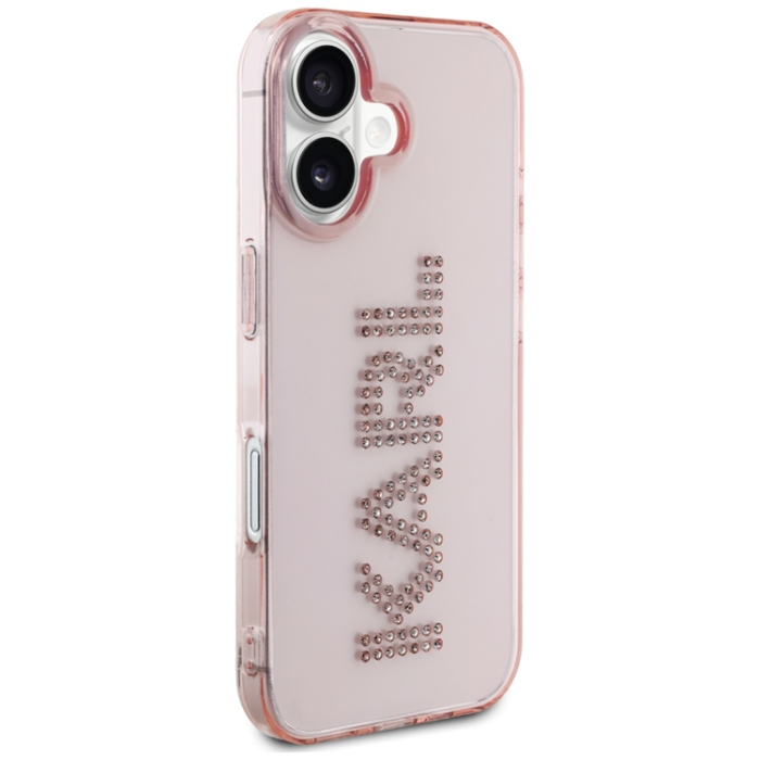 KARL LAGERFELD - Karl Lagerfeld iPhone 16 Mobilskal Rhinestones Logo - Rosa