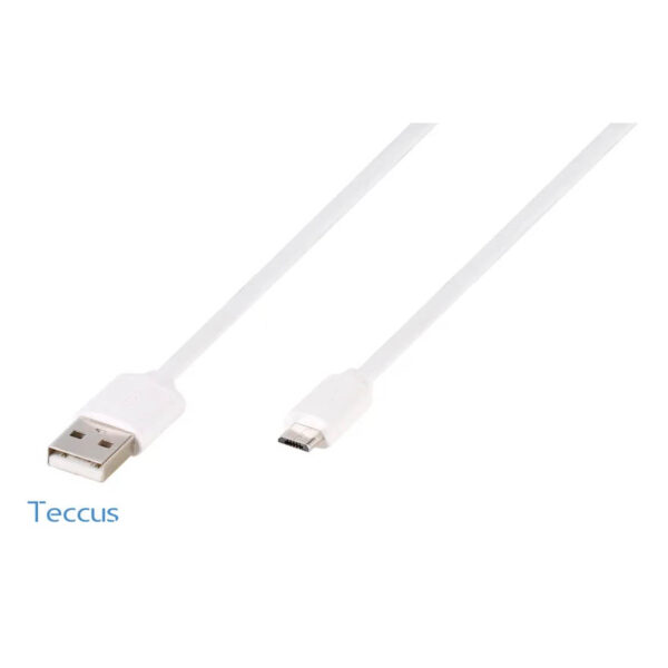 Teccus Micro-USB Ladd-/Synk. kabel 1.2m Vit | 3541 | AlltMobil