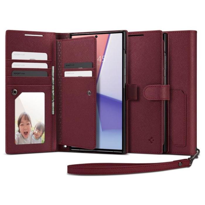 Spigen - Spigen Galaxy S23 Plånboksfodral S Plus - Burgundy