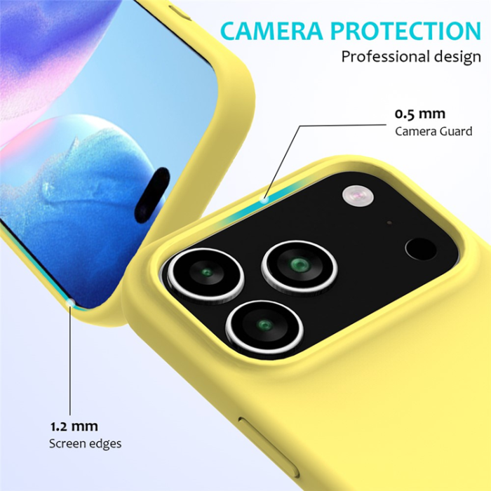 A-One Brand - iPhone 17 Pro Mobilskal Liquid Silikon - Gul