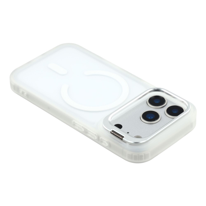 A-One Brand - iPhone 17 Pro Mobilskal MagSafe Lins Kickstand - Transparent Vit