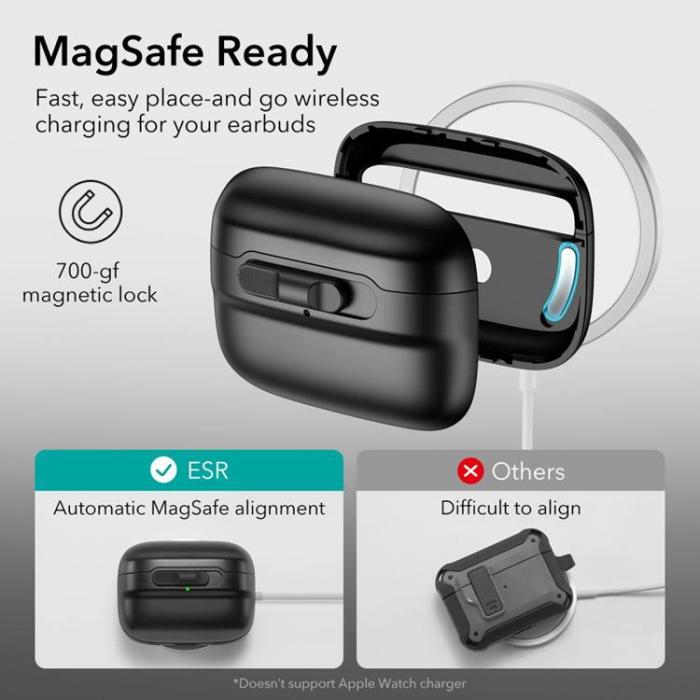 ESR - ESR Airpods Pro 1/2 Skal Magsafe Pulse Halolock - Svart