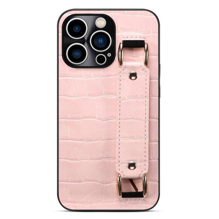 OEM - iPhone 14 Pro Max Skal Korthållare Crocodile - Rosa