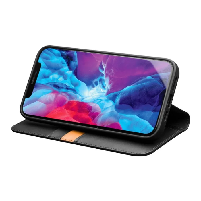 QIALINO - Qialino iPhone 13 Pro Max Plånboksfodral Äkta läder - Svart