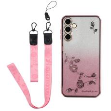 KADEM - KADEM Mobilskal till Samsung Galaxy A55 5G Blomm&ouml;nster Gradient TPU - Ros&eacute;guld