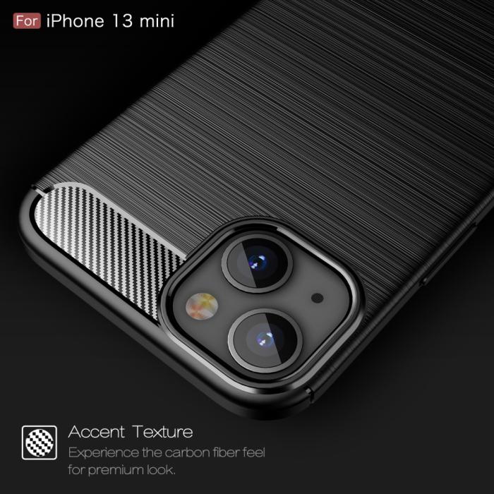 A-One Brand - Carbon Fiber Texture Skal iPhone 13 Mini - Svart