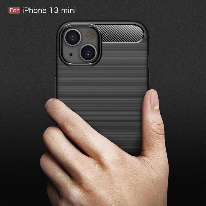 A-One Brand - Carbon Fiber Texture Skal iPhone 13 Mini - Svart
