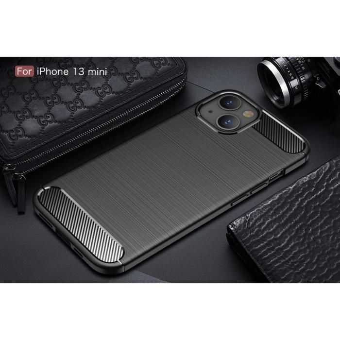 A-One Brand - Carbon Fiber Texture Skal iPhone 13 Mini - Svart