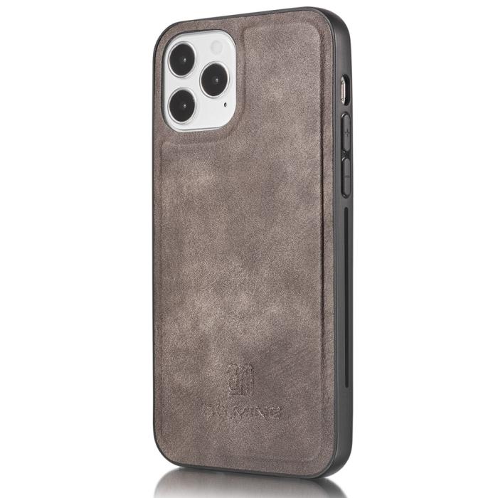 DG.MING - DG.MING Äkta Läder Plånboksfodral iPhone 13 Mini - Grå