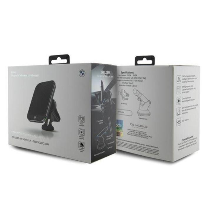 BMW - BMW MagSafe Mobilhållare för Bil 15W Signature Edition - Svart