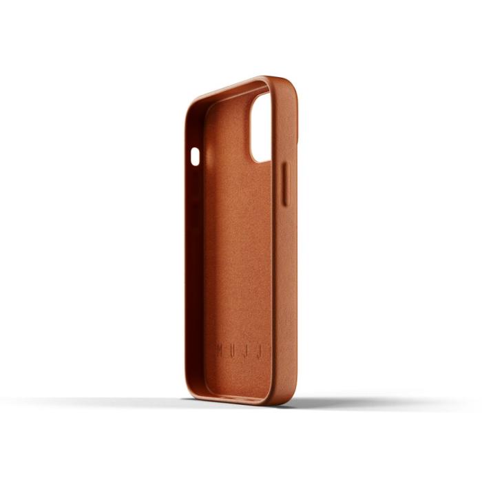 Mujjo - Mujjo Full Läder Plånboksfodral iPhone 13 Mini - Tan