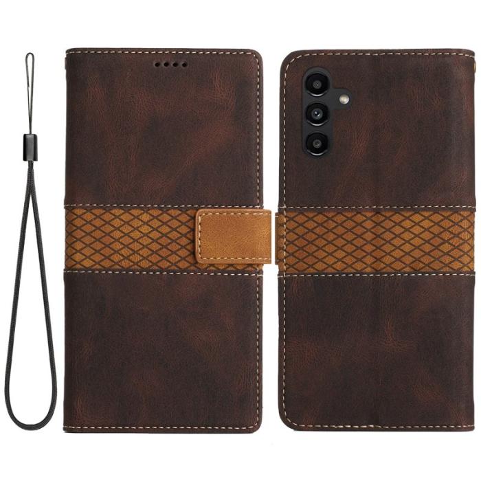 OEM - Samsung Galaxy A55 5G Plånboksfodral Konstläder Ställ - Brun
