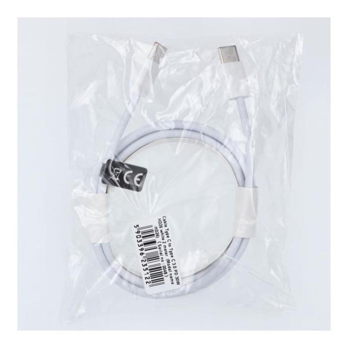 OEM - USB-C till USB-C kabel 2m 30W HD26- Vit
