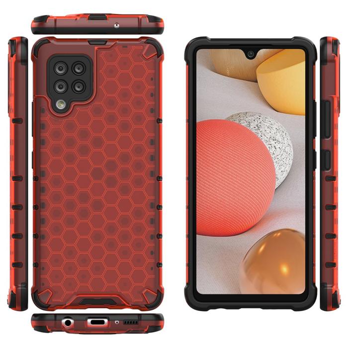 OEM - Honeycomb Armor Bumper Skal Galaxy A42 5g - Röd