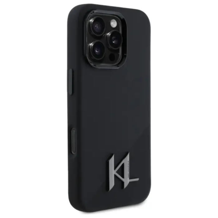 KARL LAGERFELD - Karl Lagerfeld iPhone 15 Pro Mobilskal Magsafe Shadow Metal - Svart
