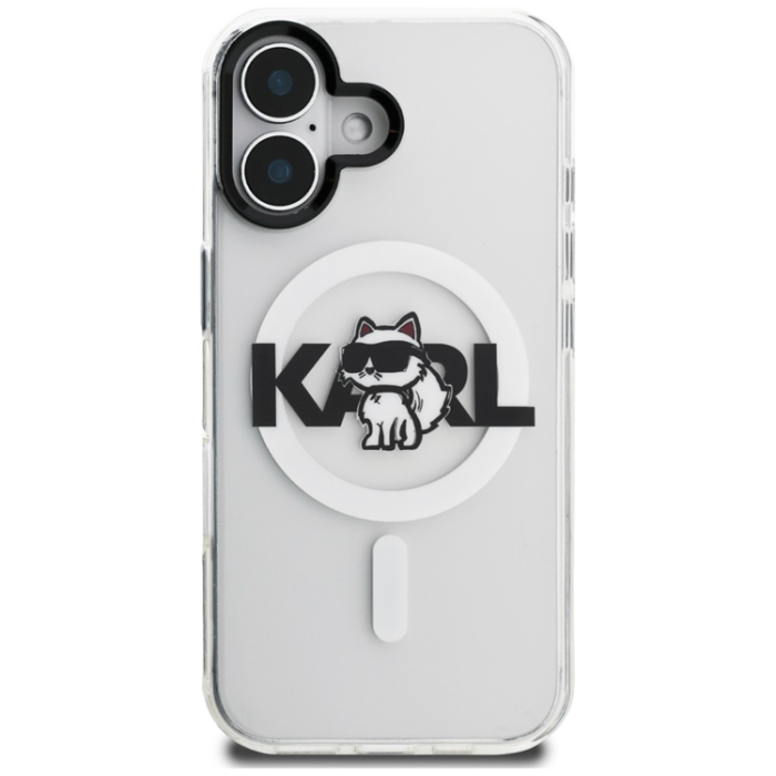 KARL LAGERFELD - KARL LAGERFELD Mobilskal För iPhone 16 MagSafe IML Choupette Sketch