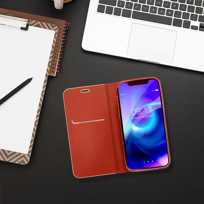 OEM - Xiaomi Redmi Note 14 Pro 4G Plånboksfodral Luna Guld - Röd