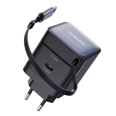 DUZZONA - DUZZONA GaN Snabbladdare USB-C 65W Retractable USB-C Kabel EU