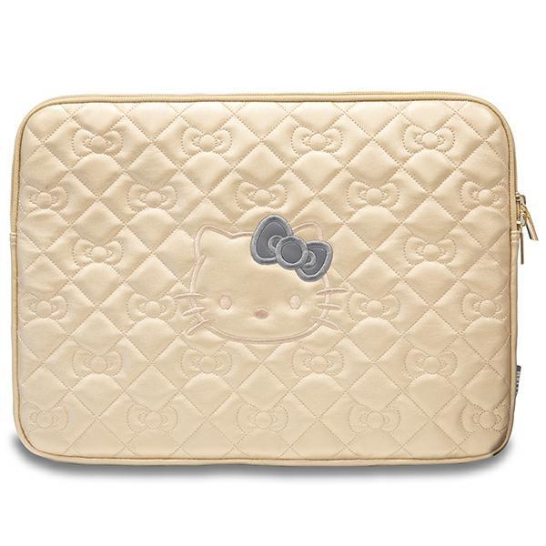 Hello Kitty Datorfodral 14"""" Zip PU Quilted Bows - Guld | 2353 | AlltMobil