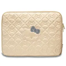 Hello Kitty - Hello Kitty Datorfodral 14" Zip PU Quilted Bows - Guld