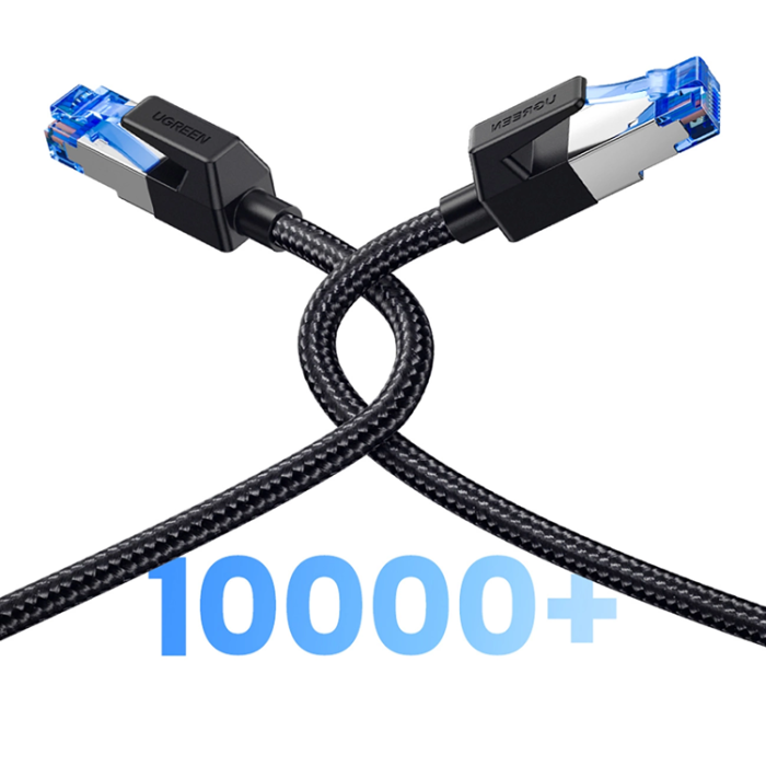 Ugreen - Ugreen Cat8 RJ45 Ethernet Nätverk Kabel 1.5m Copper Core - Svart