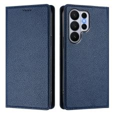 OEM - LITCHI Samsung Galaxy S26 Ultra Pl&aring;nboksfodral Konstl&auml;der RFID Skydd - Bl&aring;