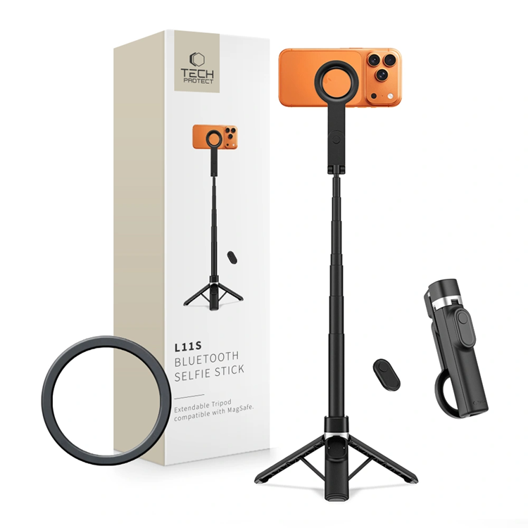 Tech-Protect Trådlös Selfie Stick Tripod Magsafe L11S - Svart