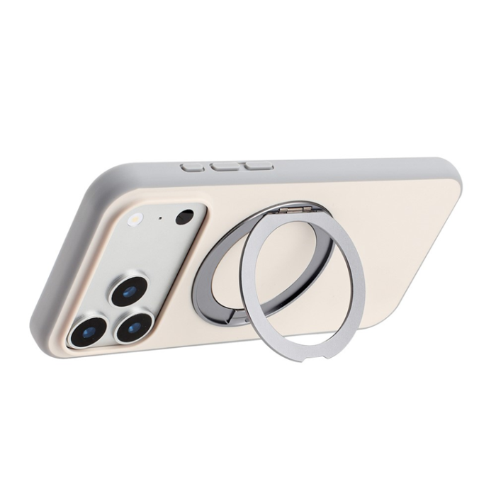 A-One Brand - iPhone 17 Pro Mobilskal MagSafe Rotary Kickstand Skin Touch - Grå