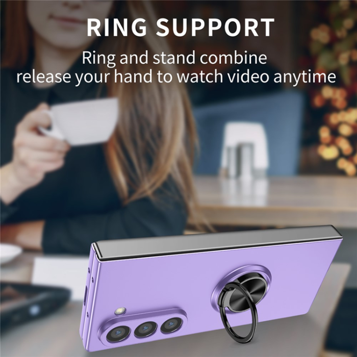 A-One Brand - Galaxy Z Fold7 Mobilskal Rotatable Ring Kickstand - Lila