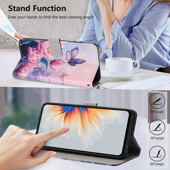 A-One Brand - Sony Xperia 10 VII Plånboksfodral Pattern Printing - Rosa Flower